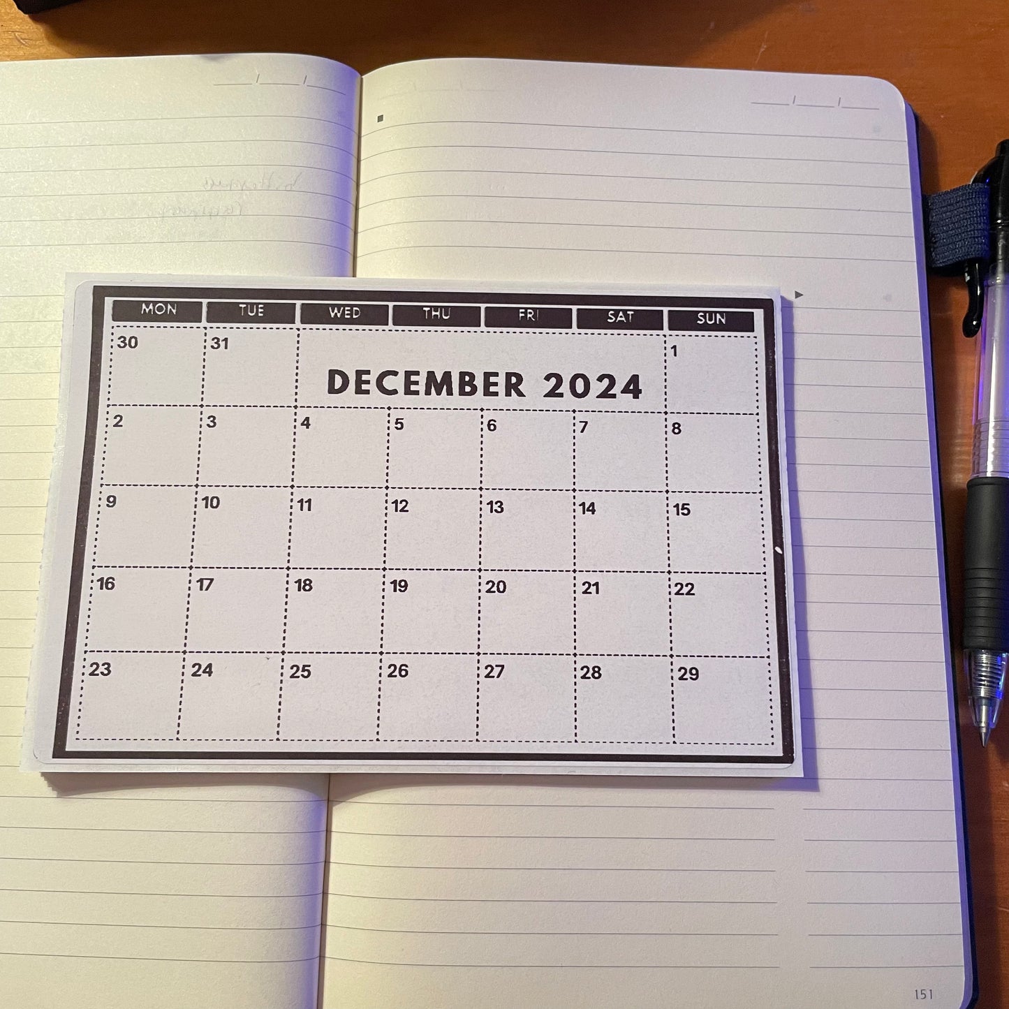 2024 Grid Calendar Stickers