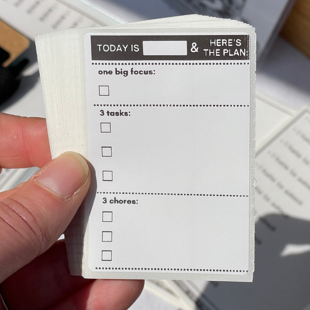 MINI daily list sticker (1 focus, 3 tasks, 3 chores)