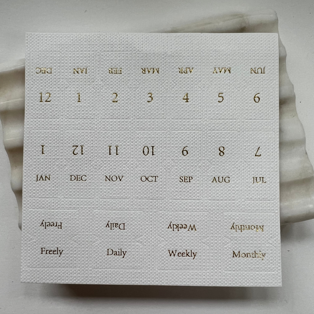 Calendar Linen Tab stickers