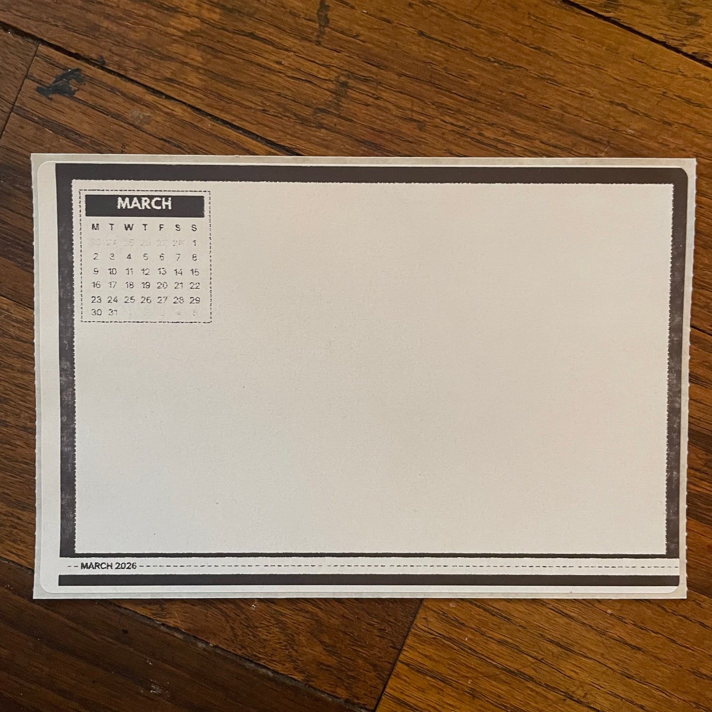 2026 Monthly Sandbox style Calendar Stickers