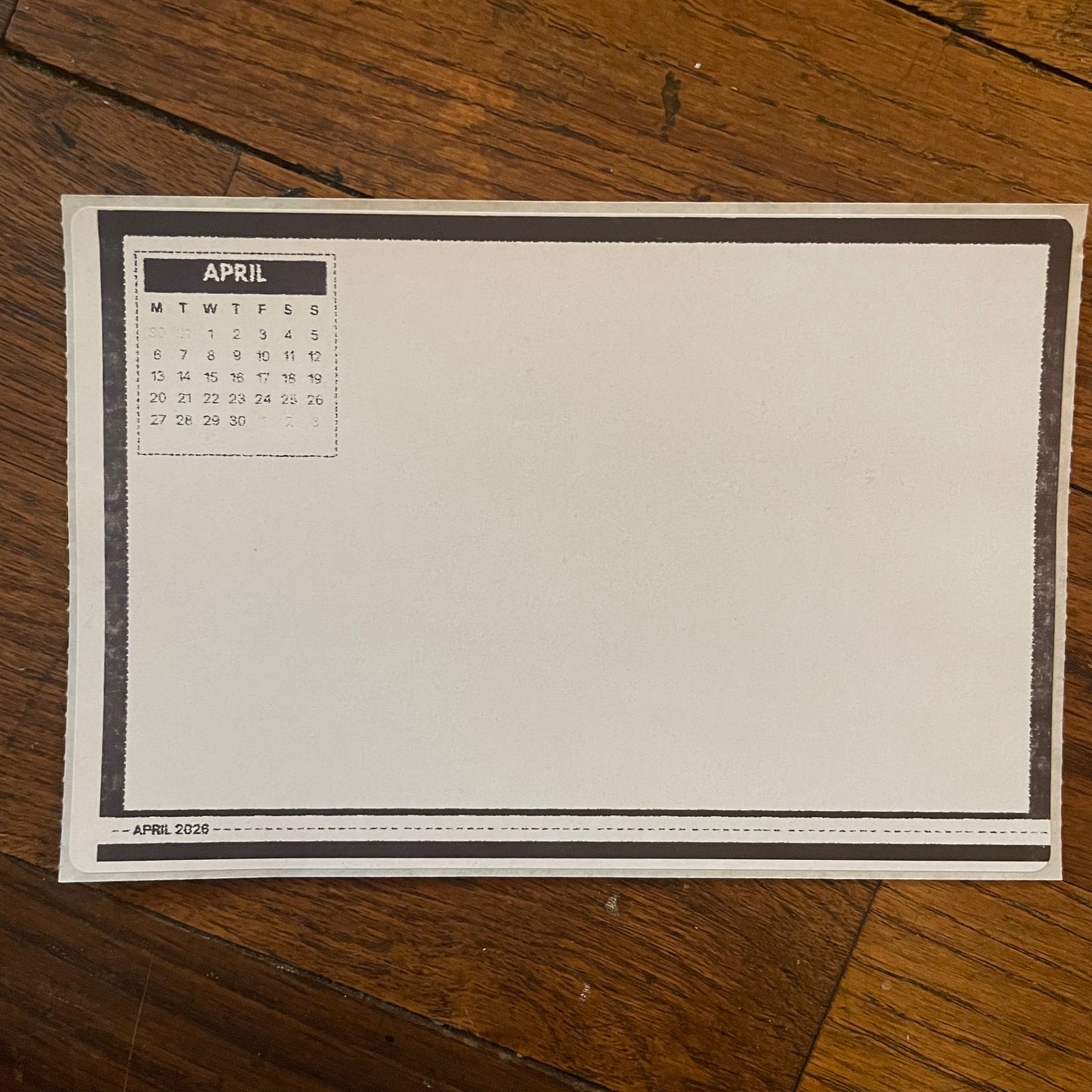 2026 Monthly Sandbox style Calendar Stickers