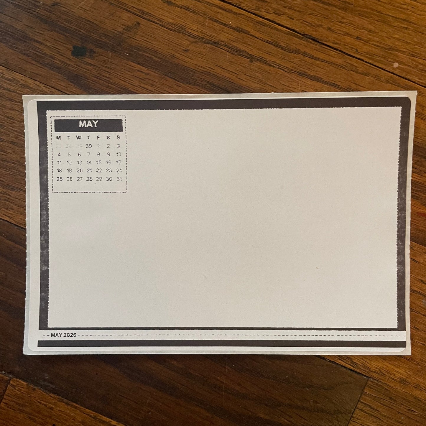2026 Monthly Sandbox style Calendar Stickers
