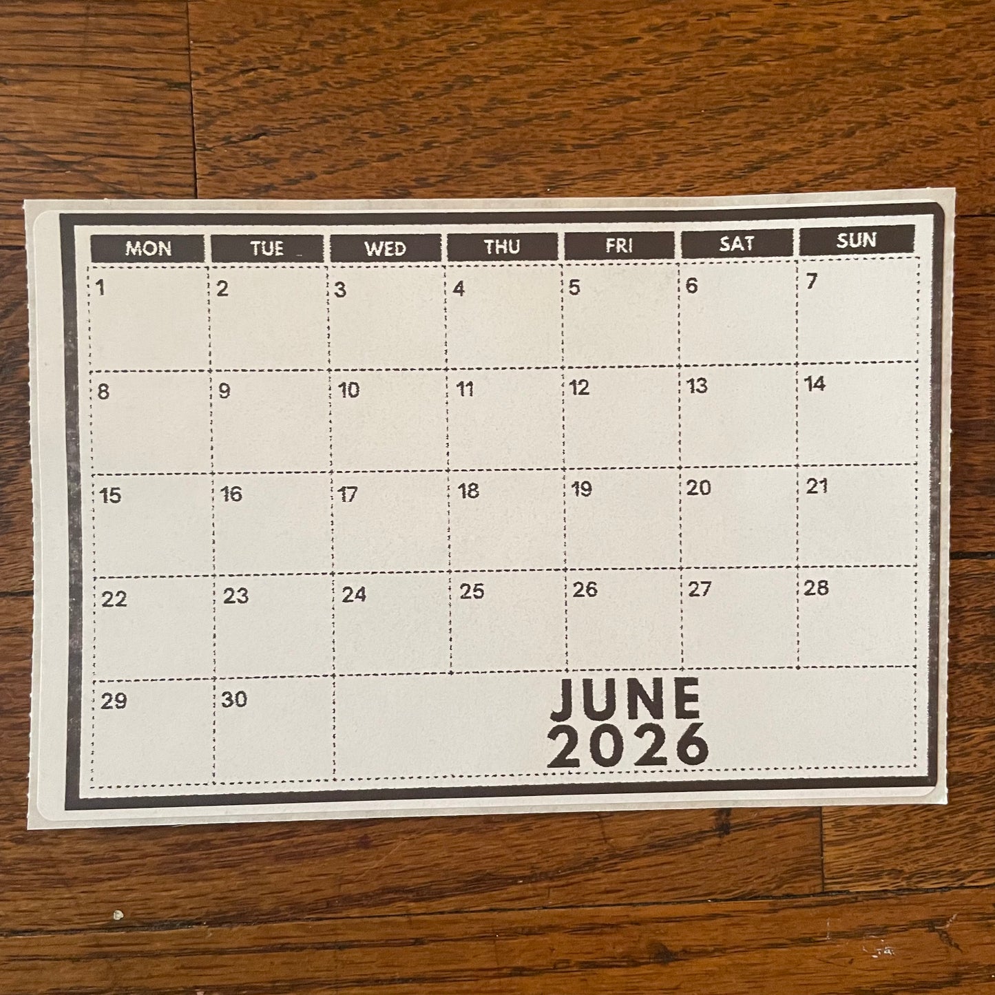 2026 Grid Calendar Stickers