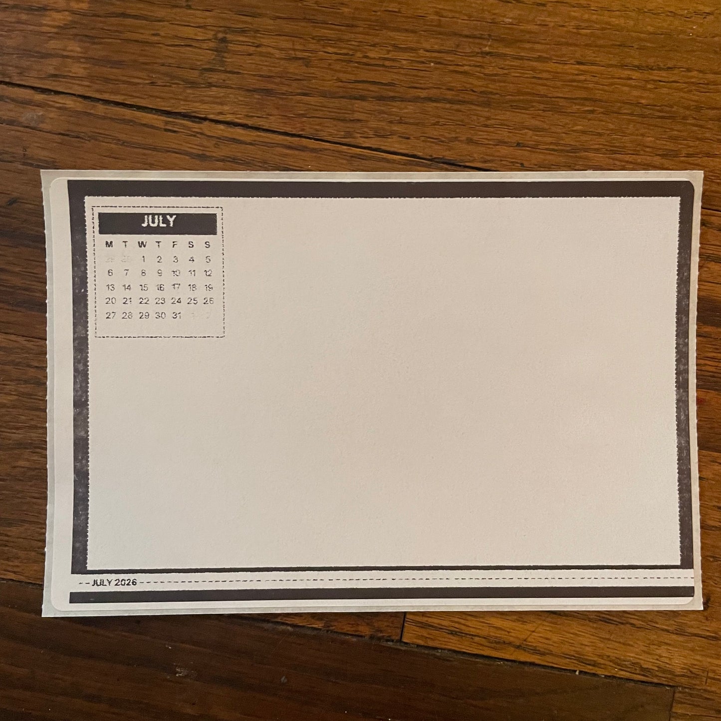 2026 Monthly Sandbox style Calendar Stickers