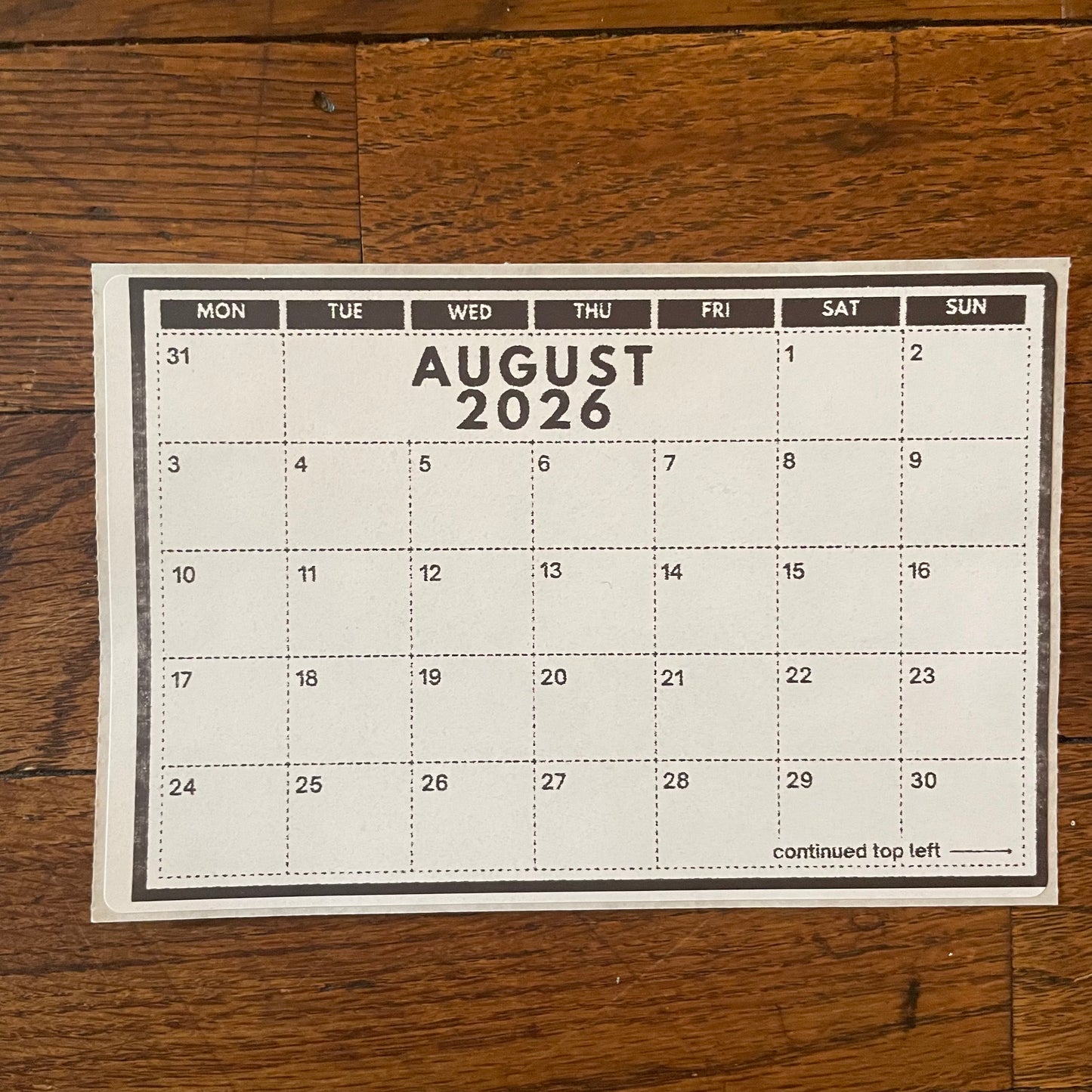 2026 Grid Calendar Stickers