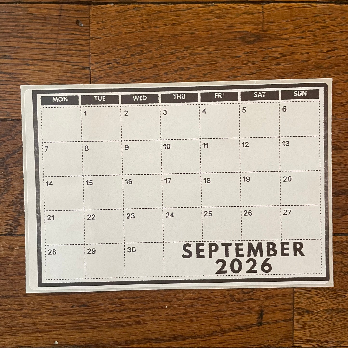 2026 Grid Calendar Stickers