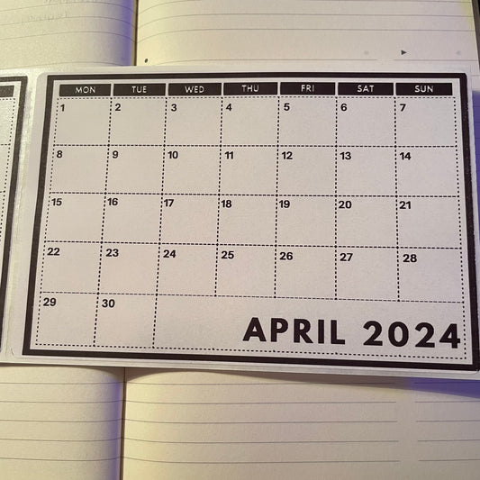 2024 Grid Calendar Stickers