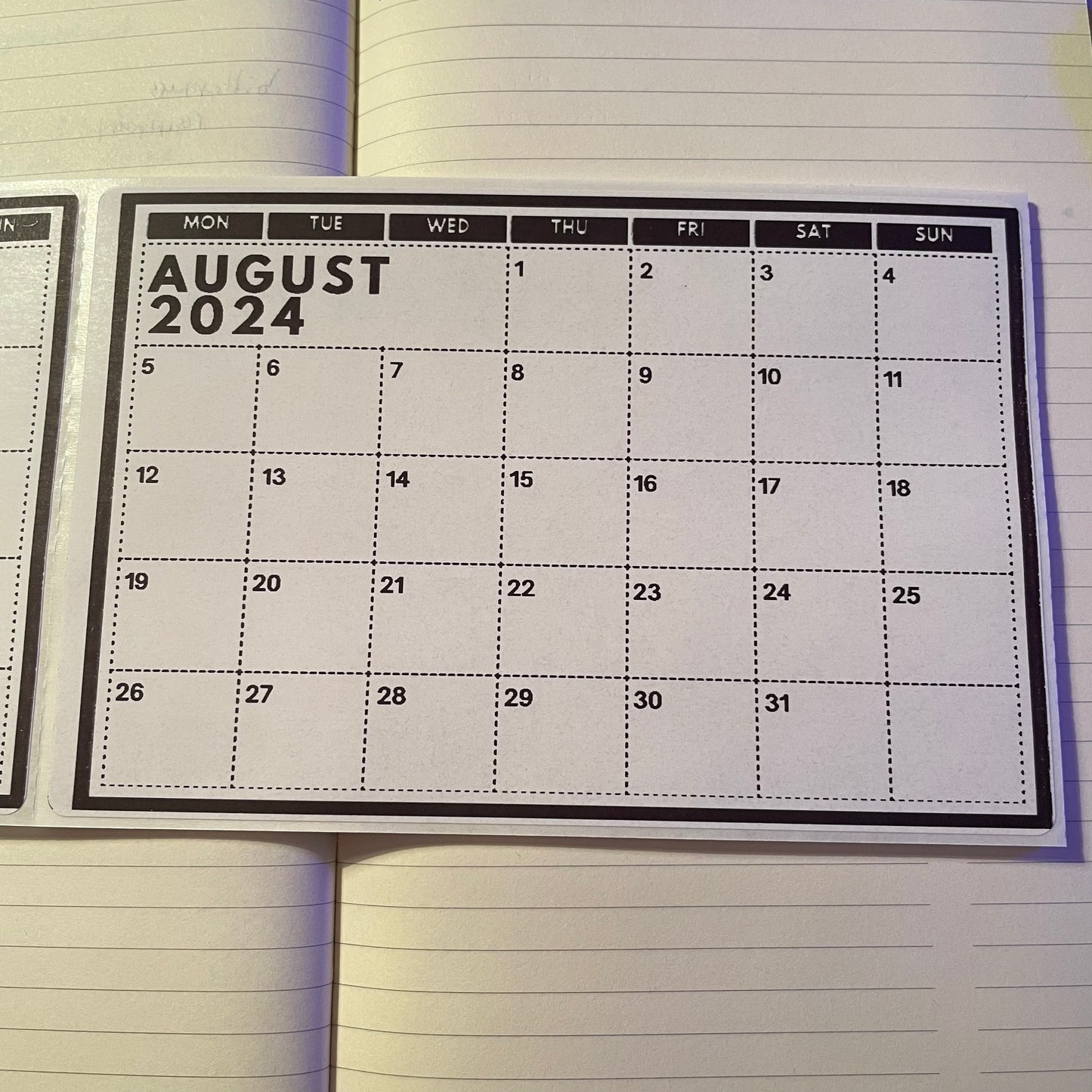 2024 Grid Calendar Stickers