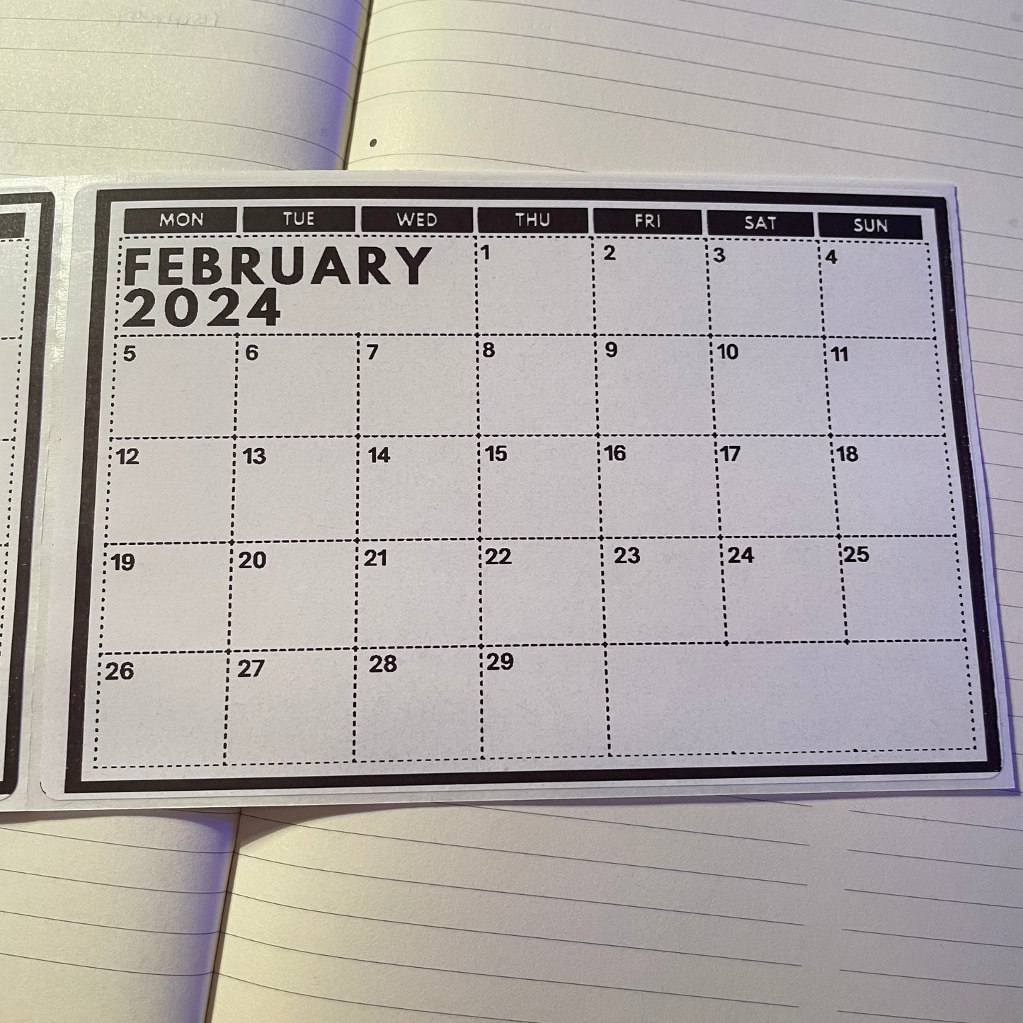 2024 Grid Calendar Stickers