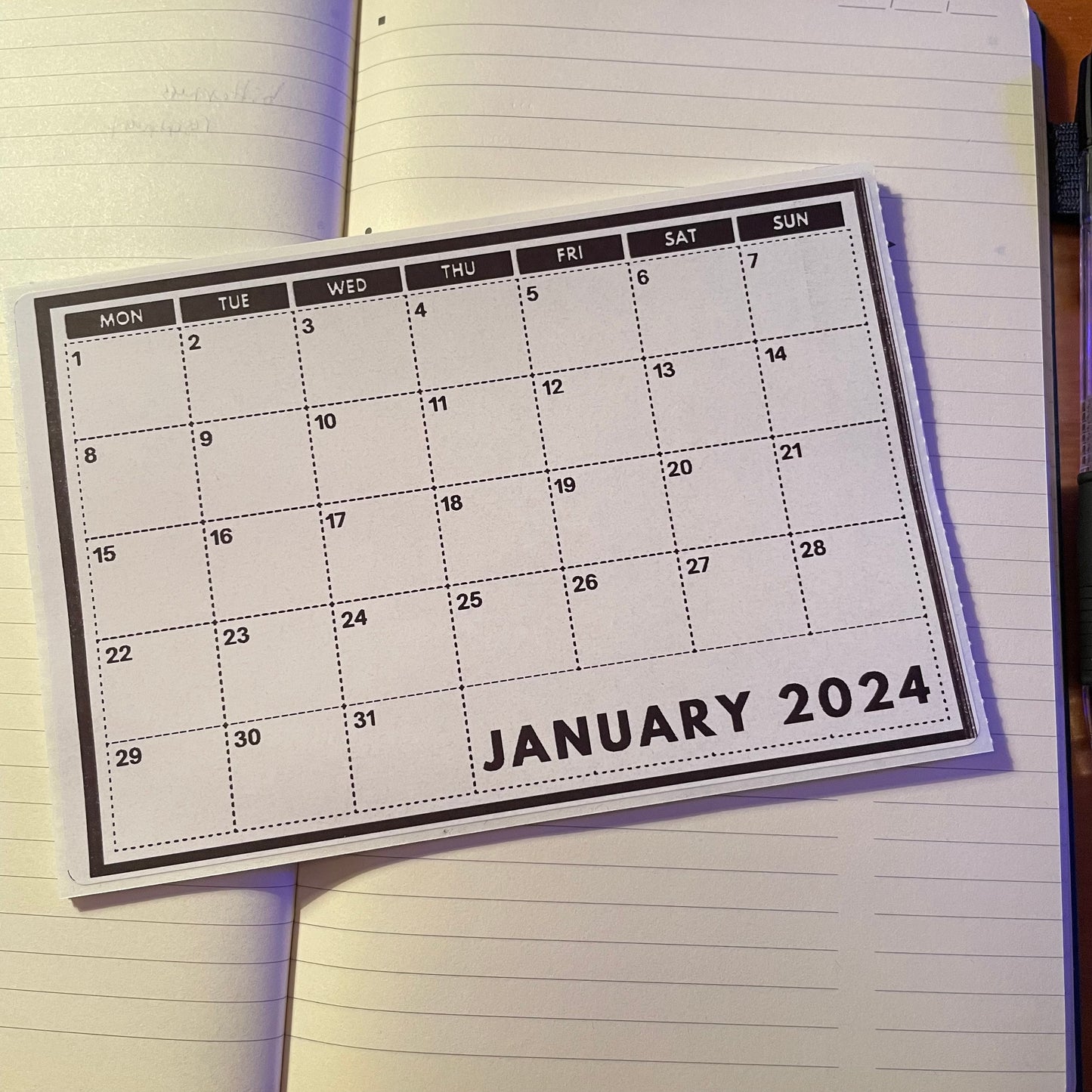 2024 Grid Calendar Stickers