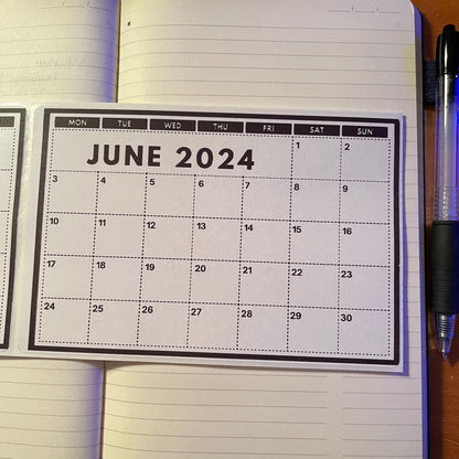 2024 Grid Calendar Stickers