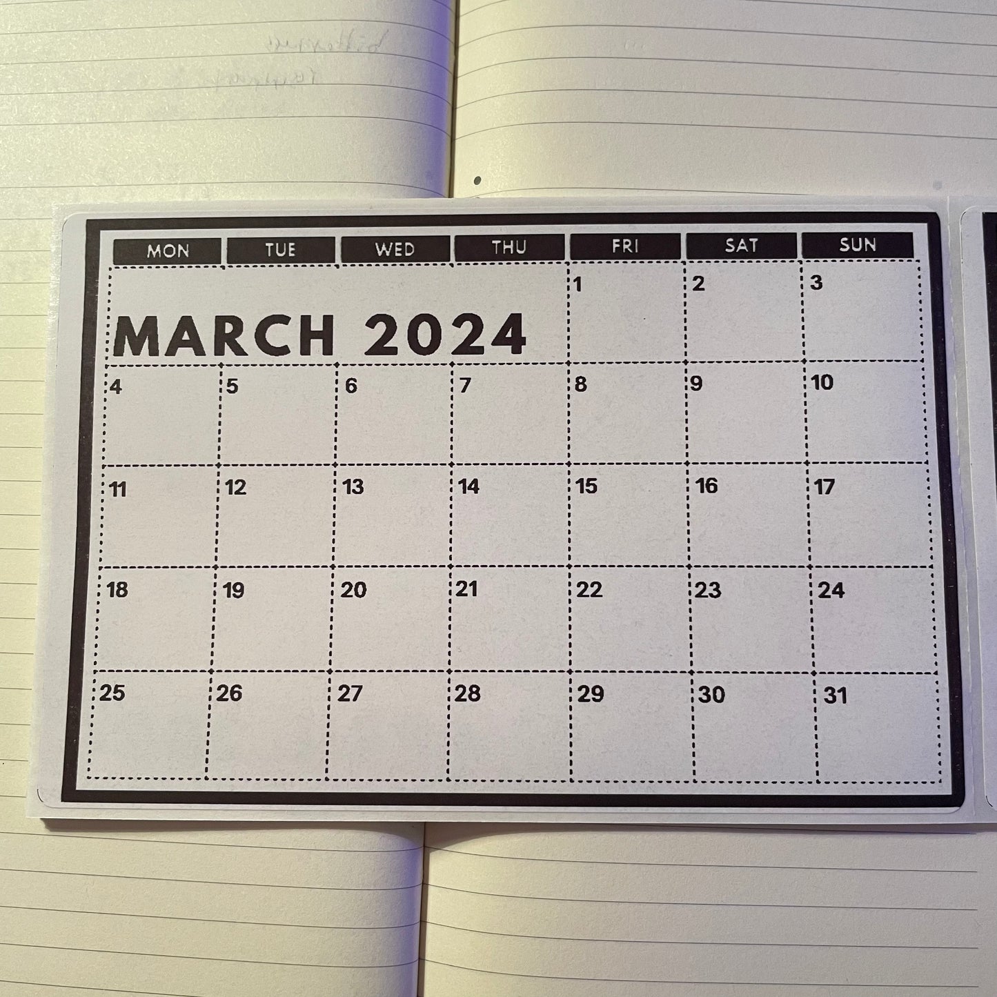 2024 Grid Calendar Stickers