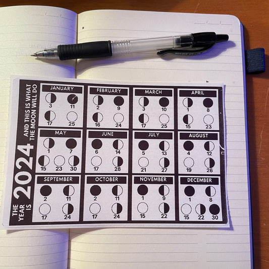 2024 Monthly Moon Calendar Sticker