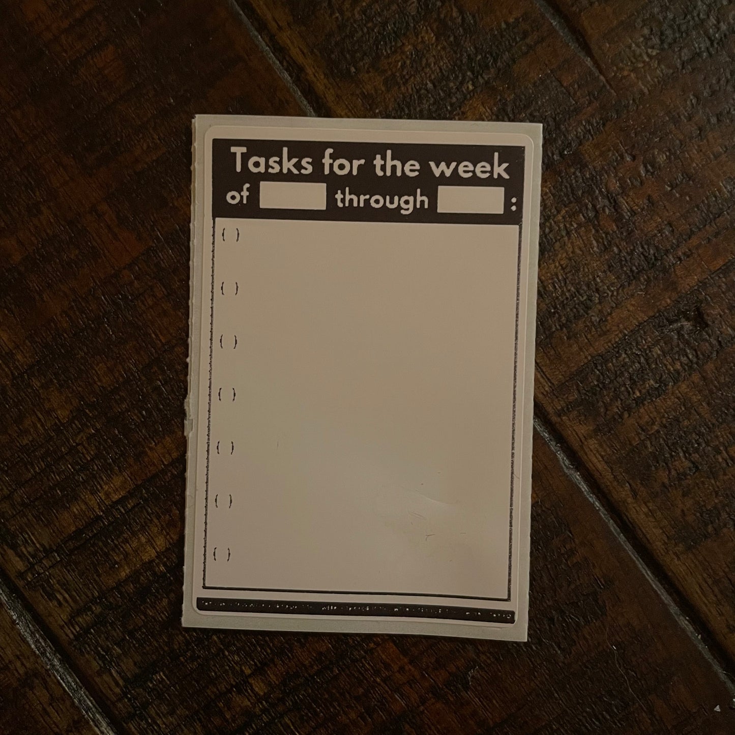 MINI task for the week of [] through []