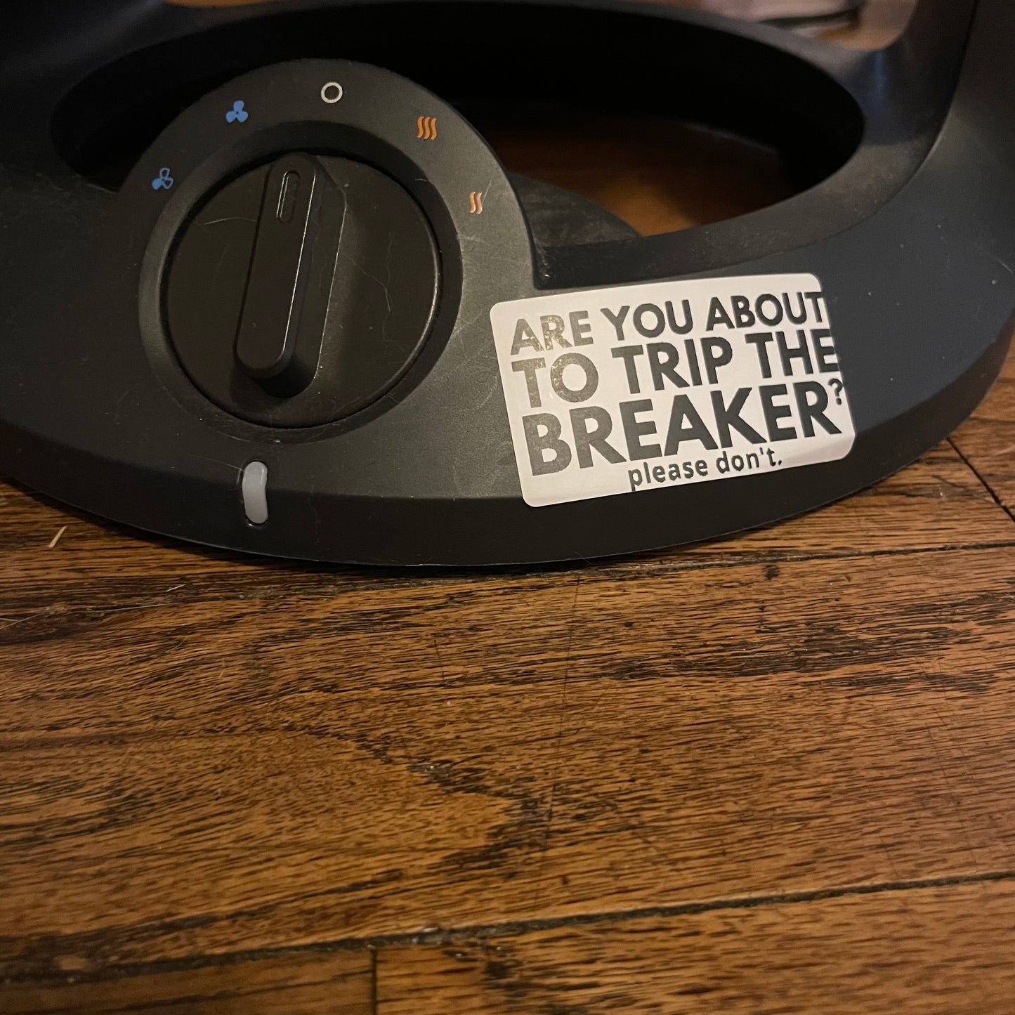 please don't trip the breaker sticker