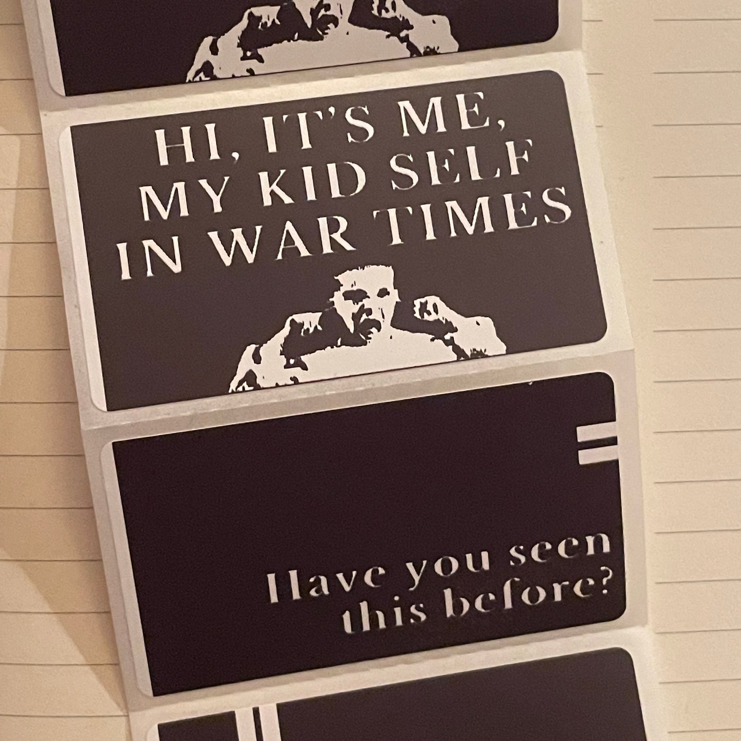 Questions for My Kid Self In War Times sticker pack