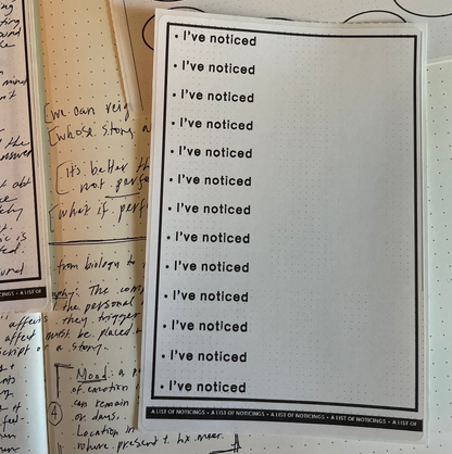 "I've noticed" list sticker