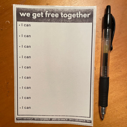 "I can" (because we get free together) list sticker