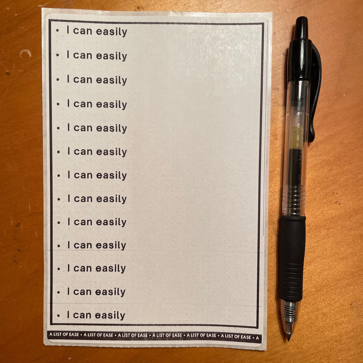 "I can easily" list sticker