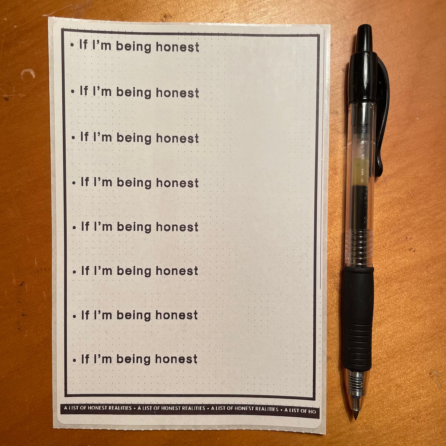 "If I'm being honest" list sticker