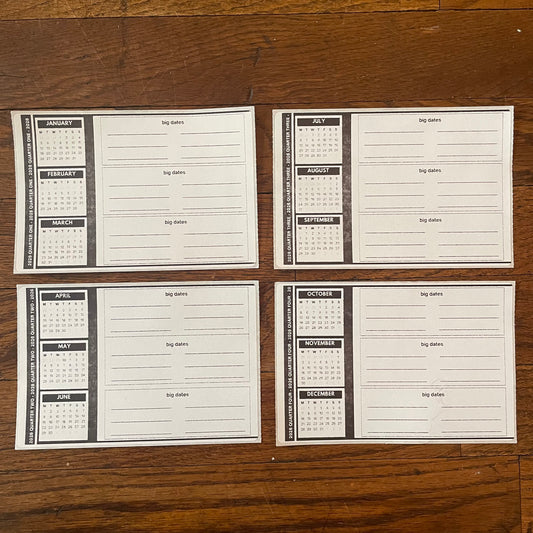 2026 Quarterly planning stationery stickers