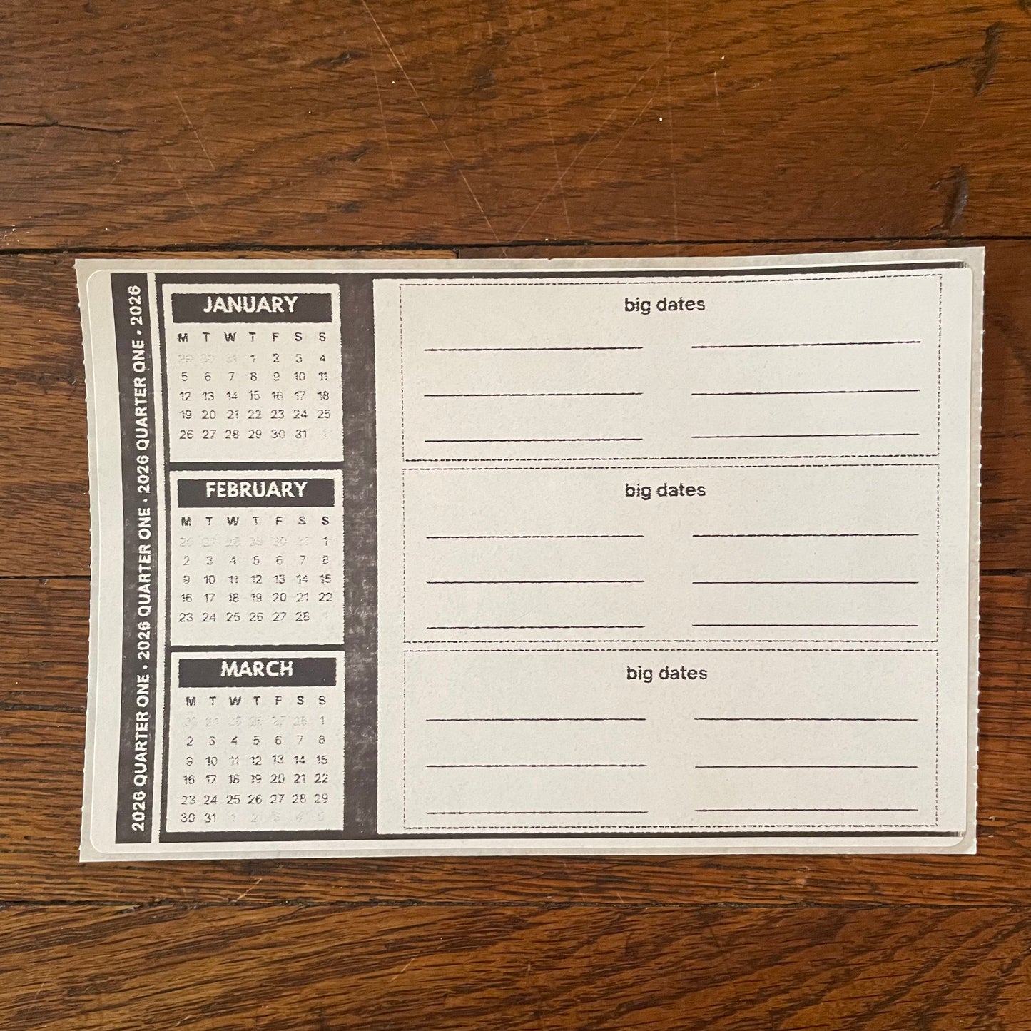 2026 Quarterly planning stationery stickers