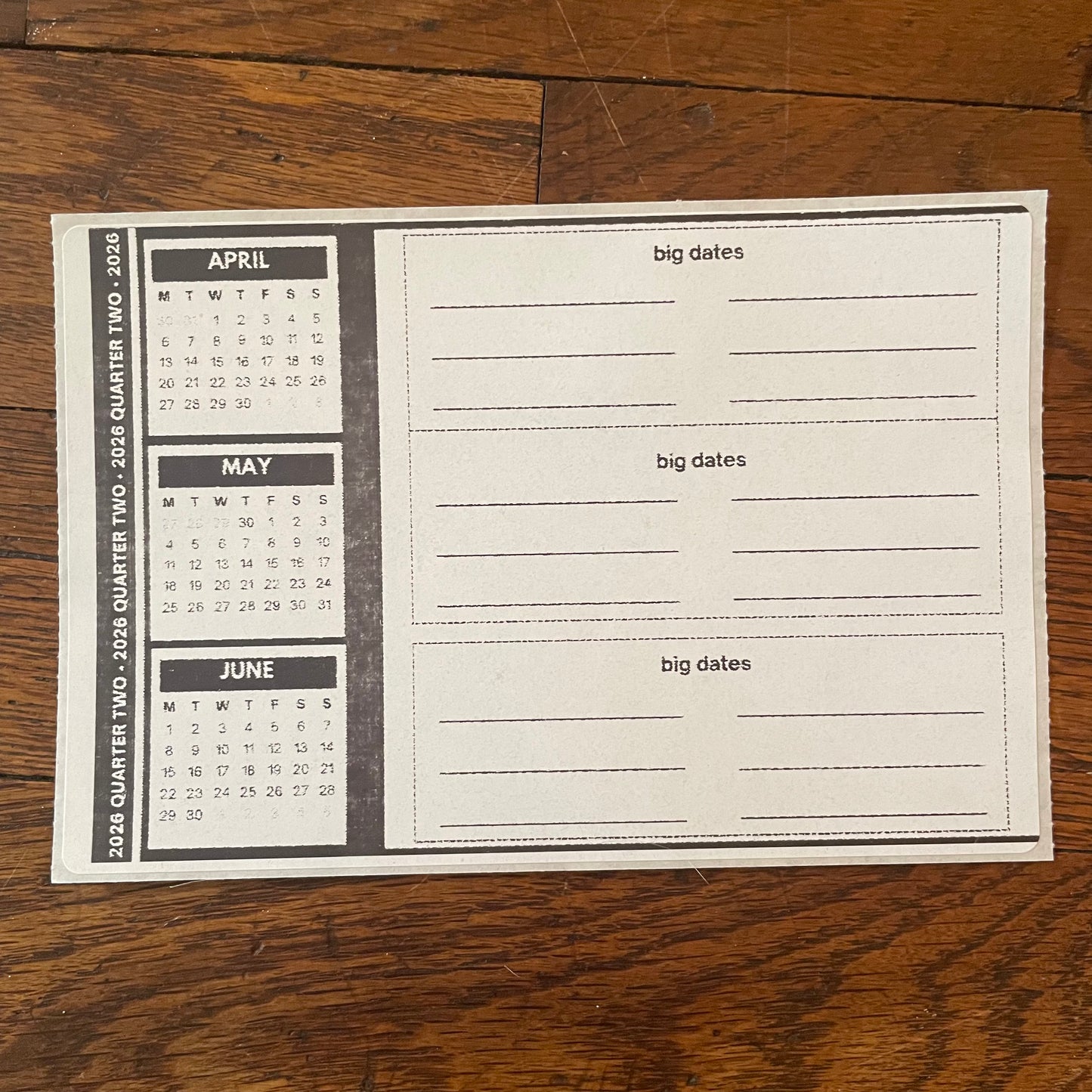 2026 Quarterly planning stationery stickers