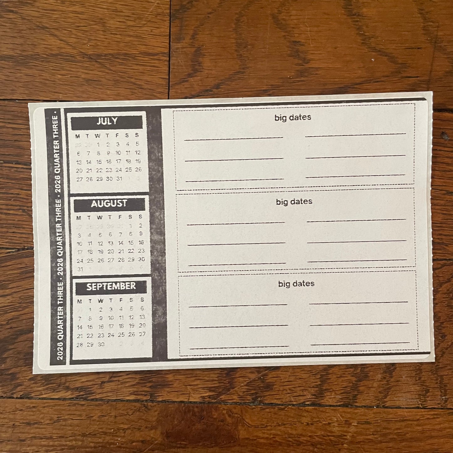2026 Quarterly planning stationery stickers