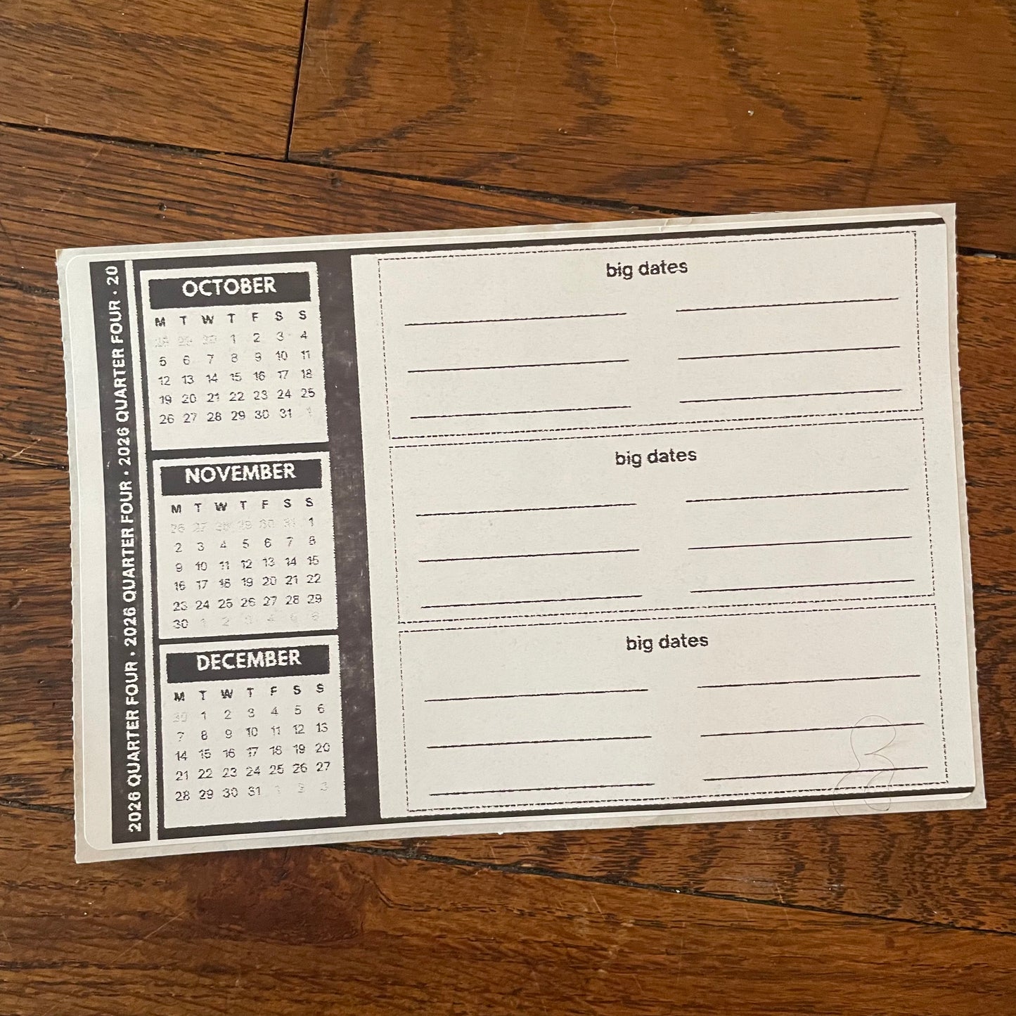 2026 Quarterly planning stationery stickers
