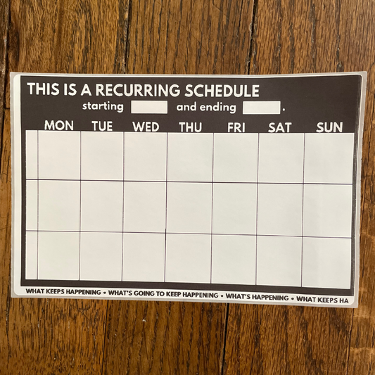 Recurring Schedule sticker