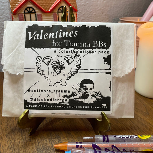 Valentines for Trauma BBs - A @softcore_trauma coloring sticker pack