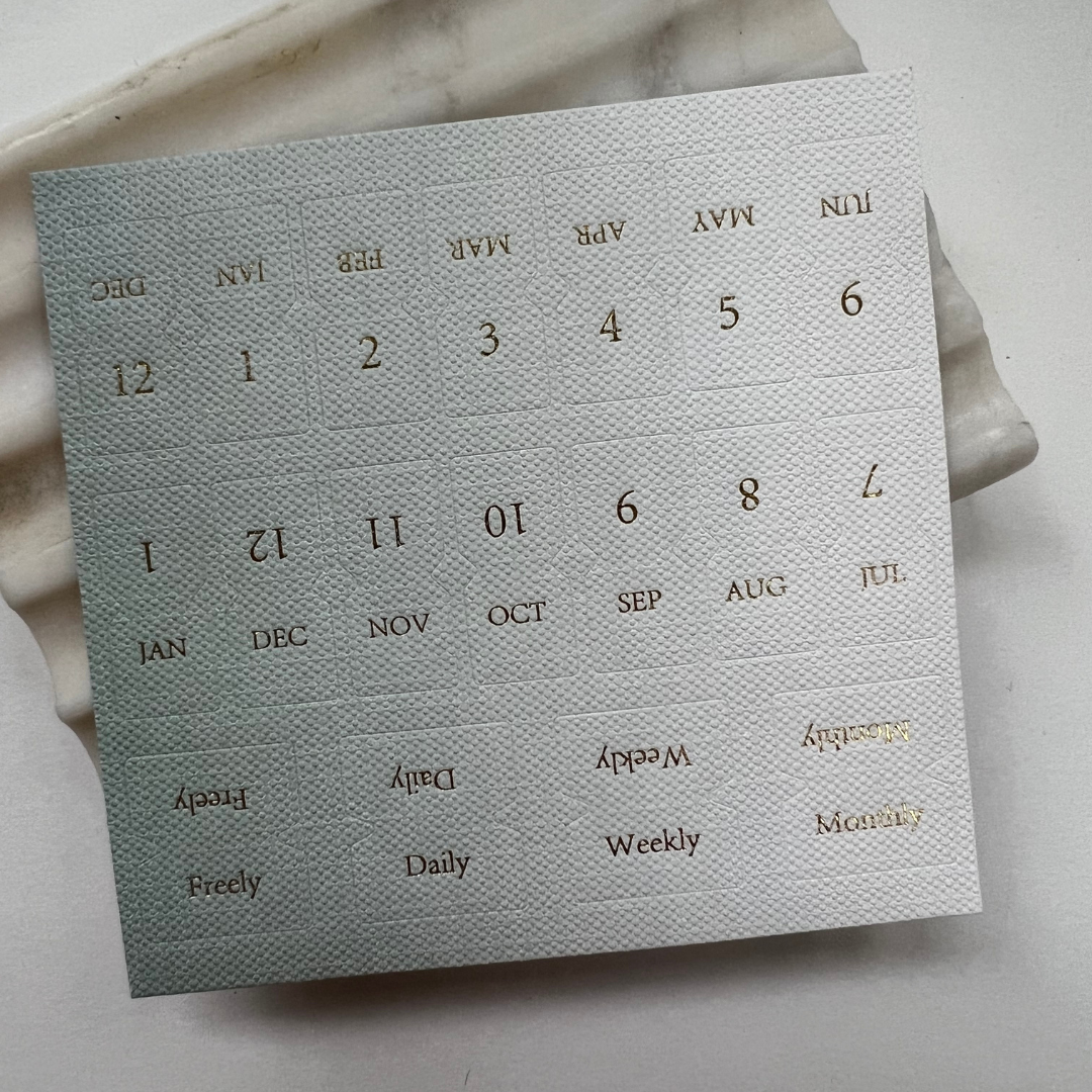 Calendar Linen Tab stickers – Disobedient Goods & Apparel