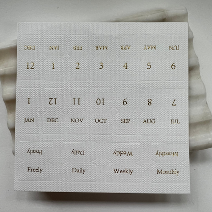 Calendar Linen Tab stickers